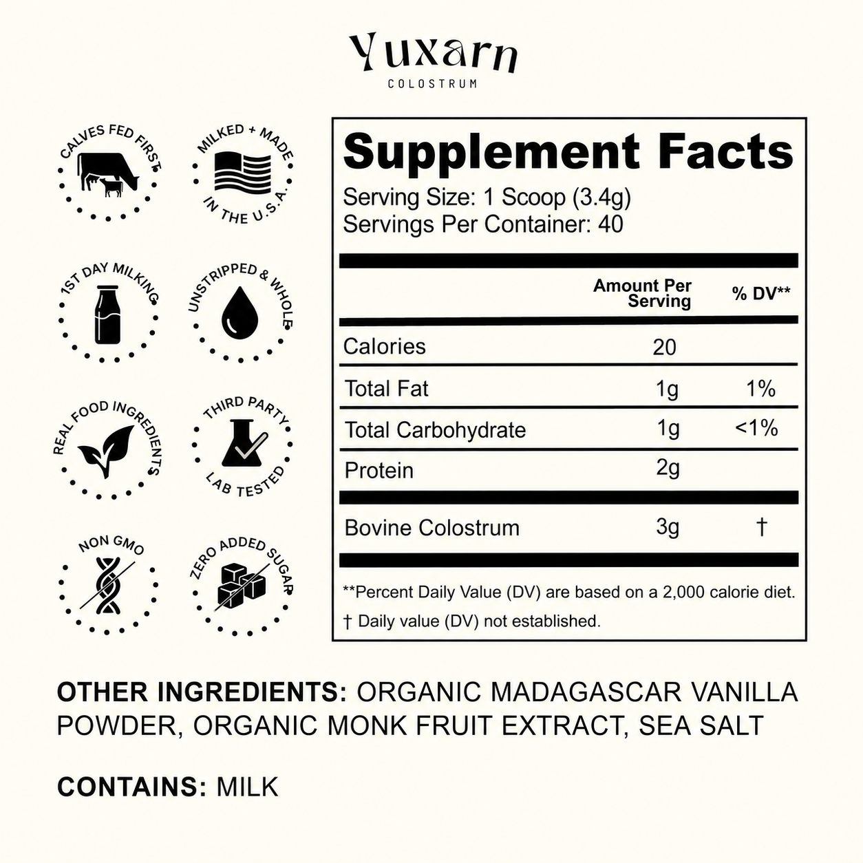 Yuxarn Vanilla Colostrum